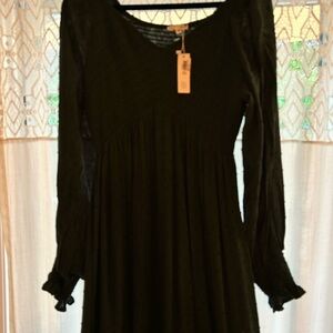 Baltic born smocked dotted midi dress in Evergreen